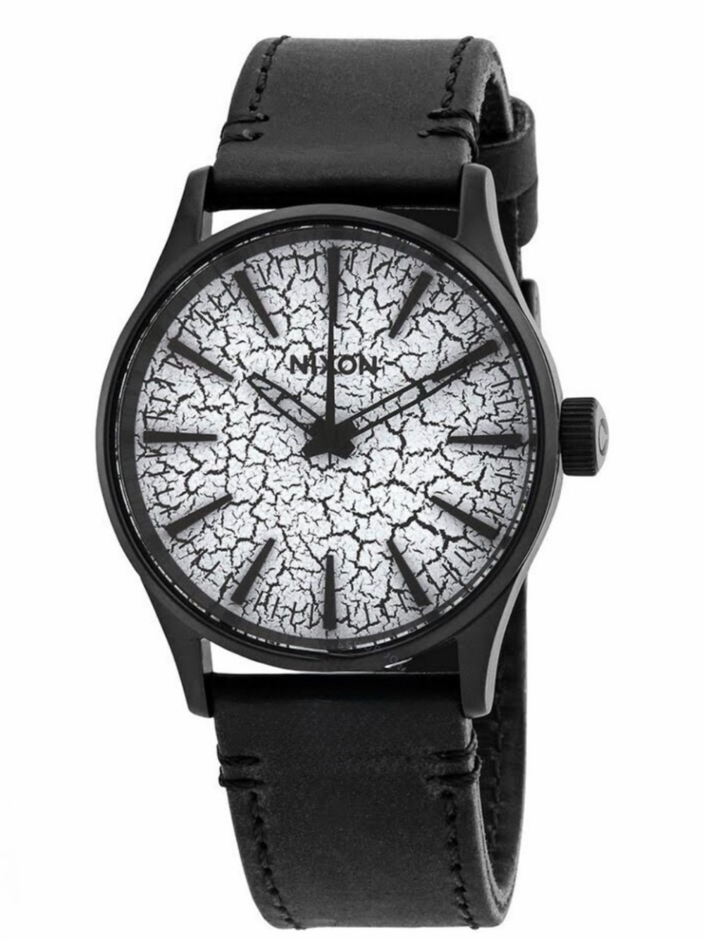 New Nixon Time Teller Men Crackle Black Tone Quartz Analog 38mm Watch